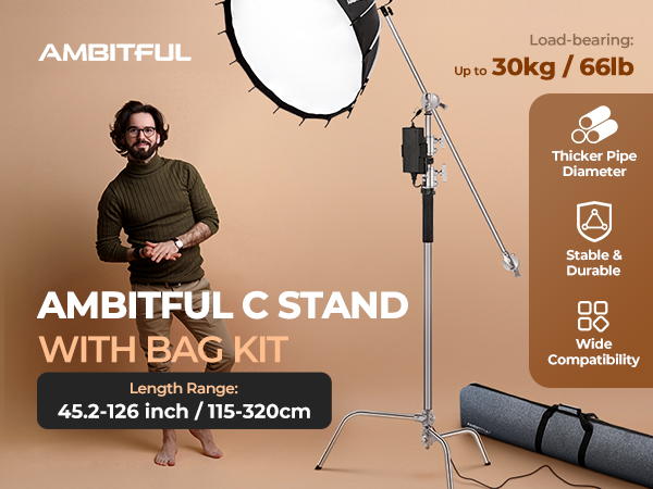 Amazon.com : AMBITFUL All Metal C Stand Light Stand with