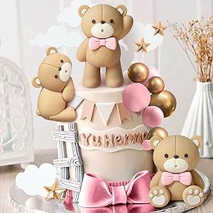 Luxury Pink Bear Cake Decoration