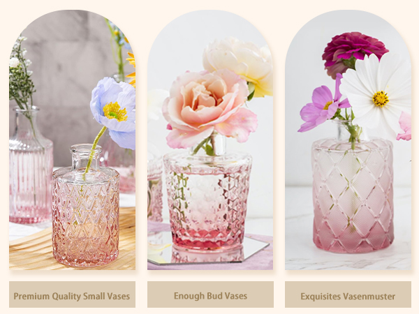 Amazon.com: Pink Glass Bud Vases Set of 20 - Mini Vintage