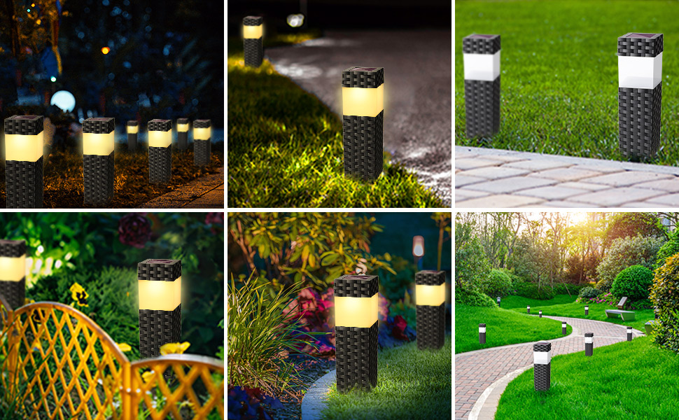 iBaycon 8 Pack Solar Pathway Lights Outdoor, Waterproof Solar Landscape