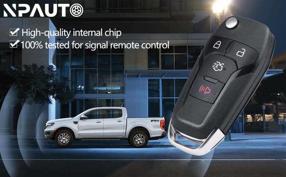 Flip Key Fob Replacement Fits for Ford Fusion 2013 2014 2015 2016 2017, Keyless