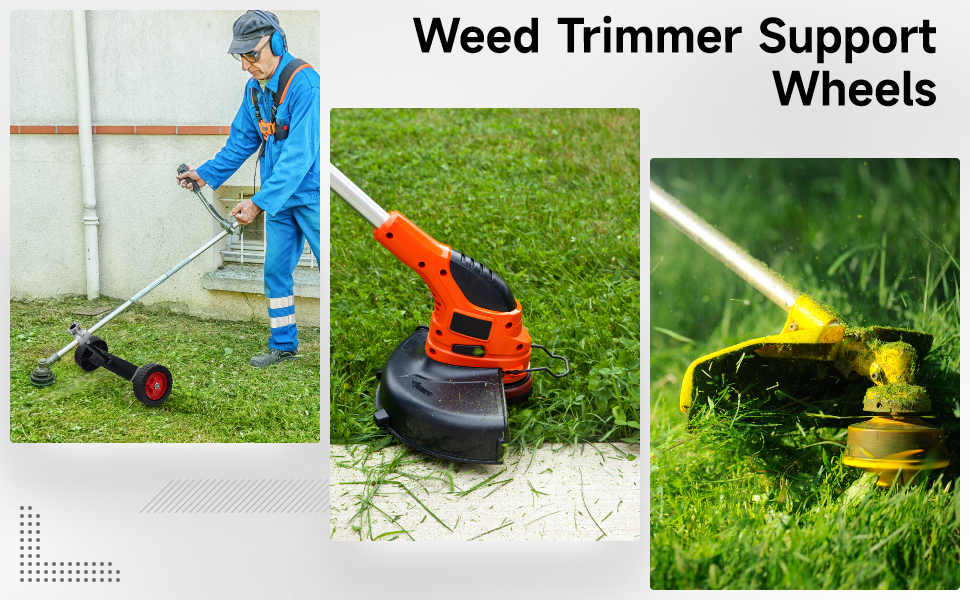 Homaisson Weed Wacker Wheel, Adjustable Support Wheels