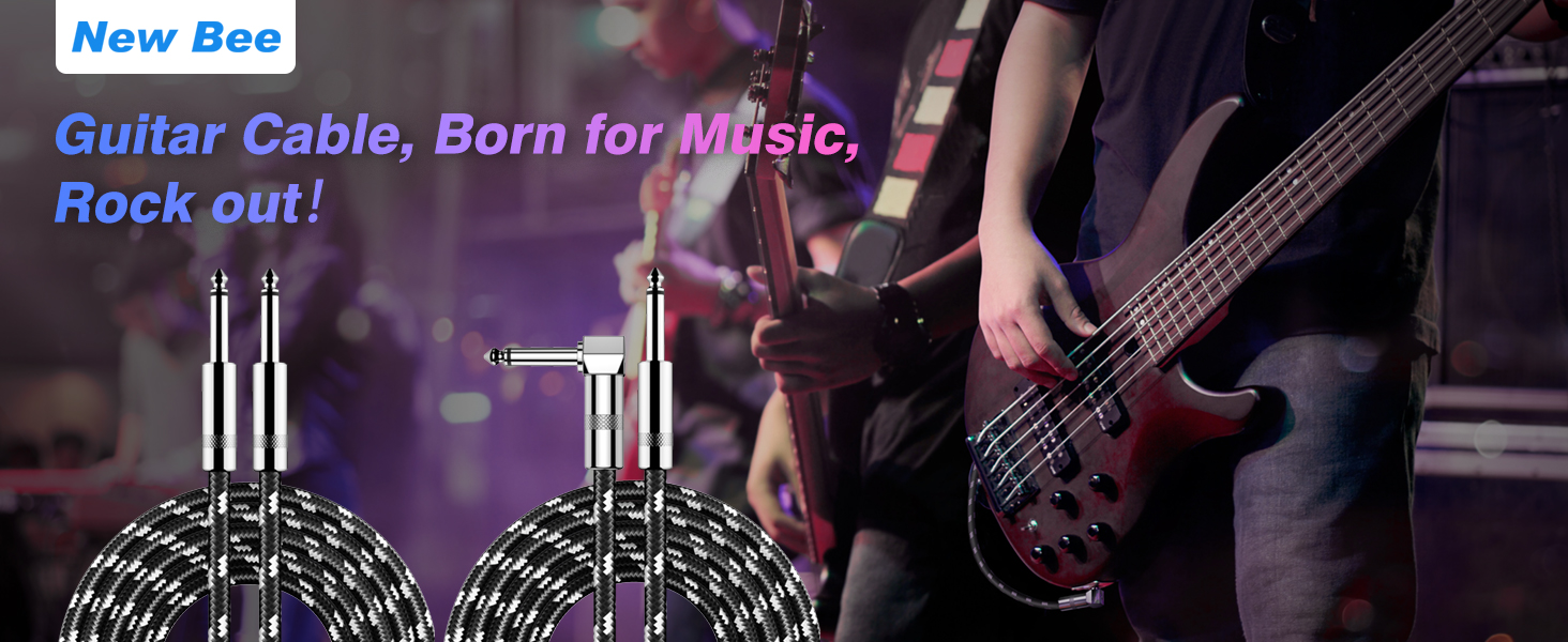New Bee Guitar Cable, Born for Music, Rock out!