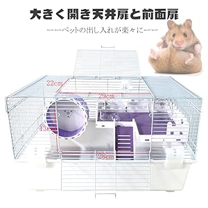 Amazon | Gifty 二階 建て ハムスター ケージ 60 大きい