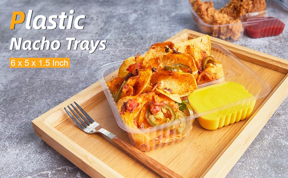 ZORRITA 100 Pack Disposable Nacho Trays 6 x 5 Inch