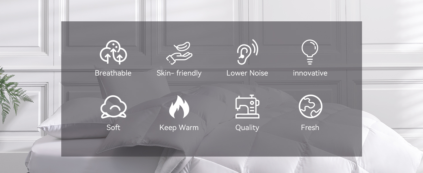 Luxury Goose Feather Down Comforter for Oversized King Size, Ultra-Soft All Season Duvet Insert with Sorona Fill (White, 99be4afc A851 48a8 A0ef E0f57e6e8b36. CR0,0,1464,600 PT0 SX1464 V1