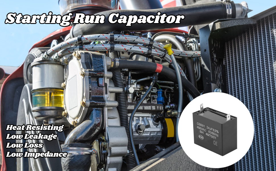 CBB61 Starting Run Capacitor Generator Condensatore AC450V 24uF 50/60Hz