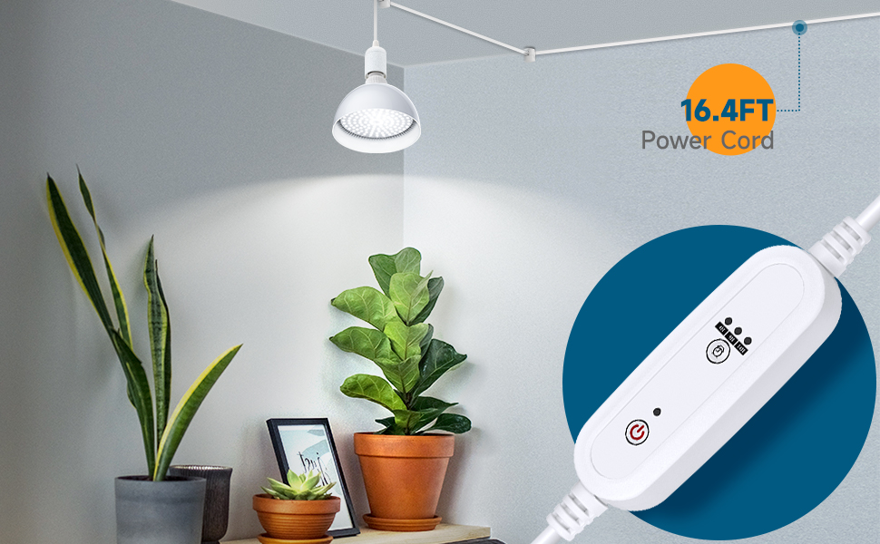 Barrina LED Grow Light Bulb with Timing and Hanging System, 25W 5000K