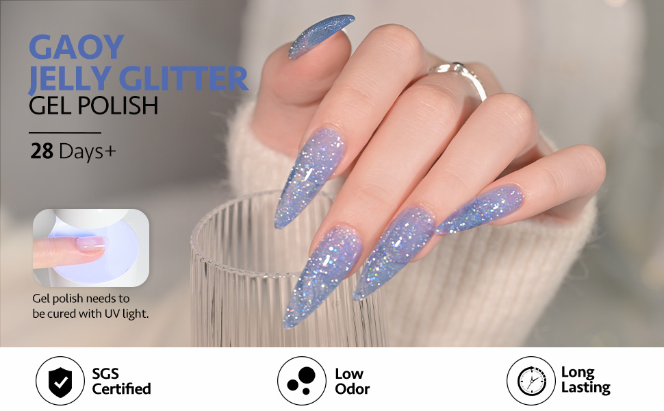 reflective glitter gel Polish