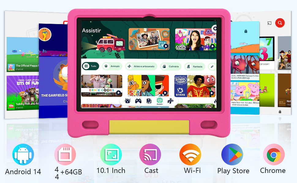 Kids Android Tablet 10 Inch 64GB Wi-Fi Playstore Toddler Tablet