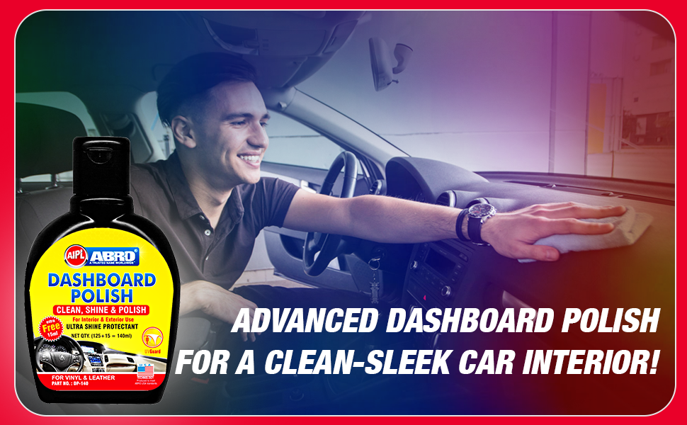ABRO DP140 Car Dashboard Polish with Cleaning Foam Sponge Multipurpose