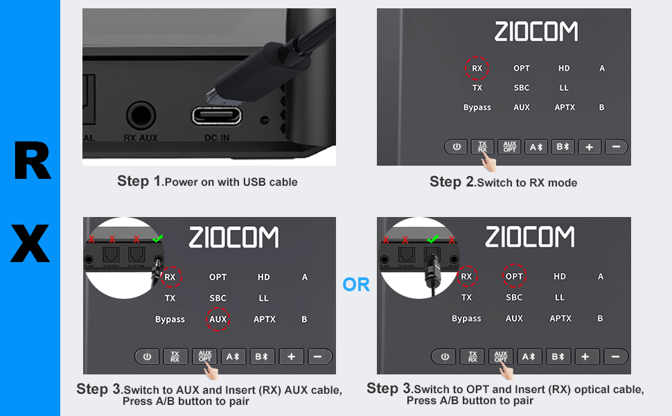 Bluetooth Transmitter Receiver for TV, Bluetooth Adapter with