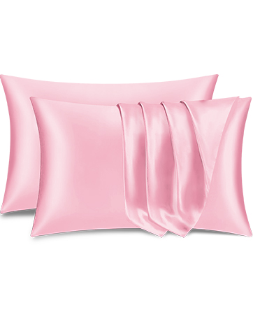 pink satin pillow case pillowcase silk bedding luxury