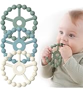 3 Pack Ring Teether, Silicone Teething Ring Toys for Babies 0-6 Months, Seposeve Baby Teethers 6-...