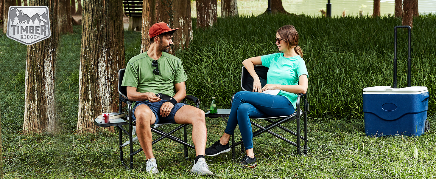 TIMBER RIDGE Lightweight Oversized Camping Chair, Portable Aluminum