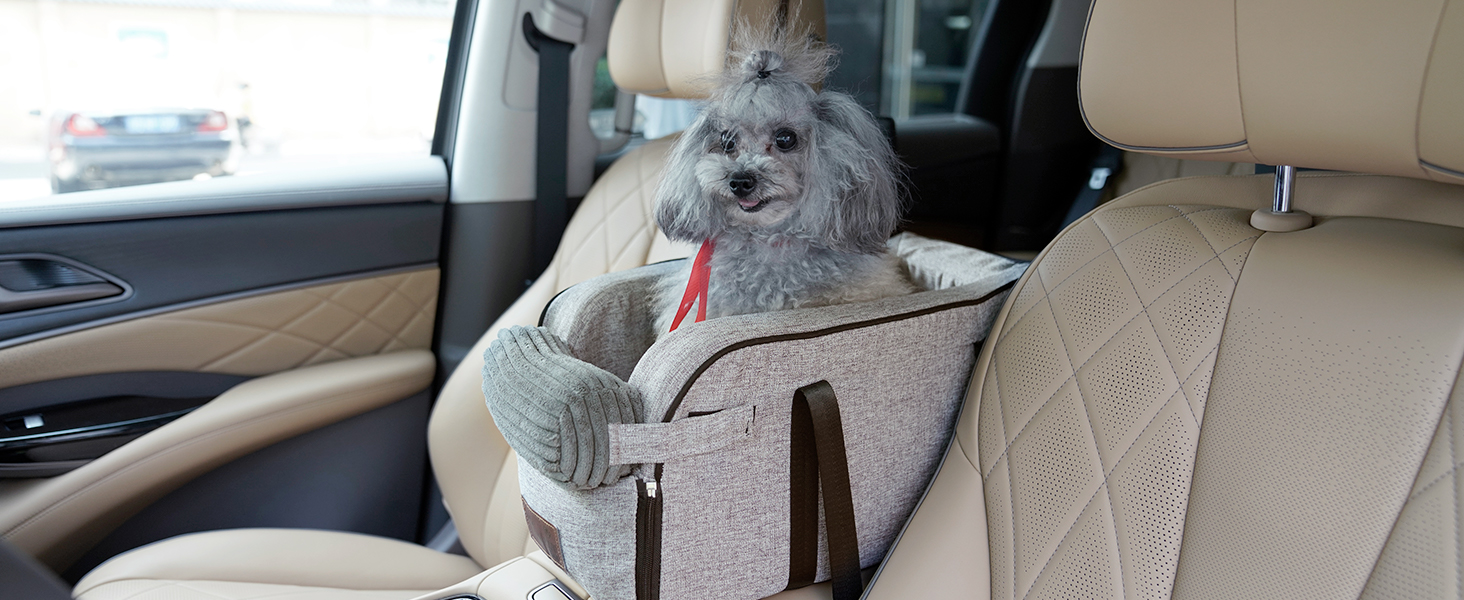 Dog Car Seat for Small Dogs Center Console Seat on Car Armrest Detachable and