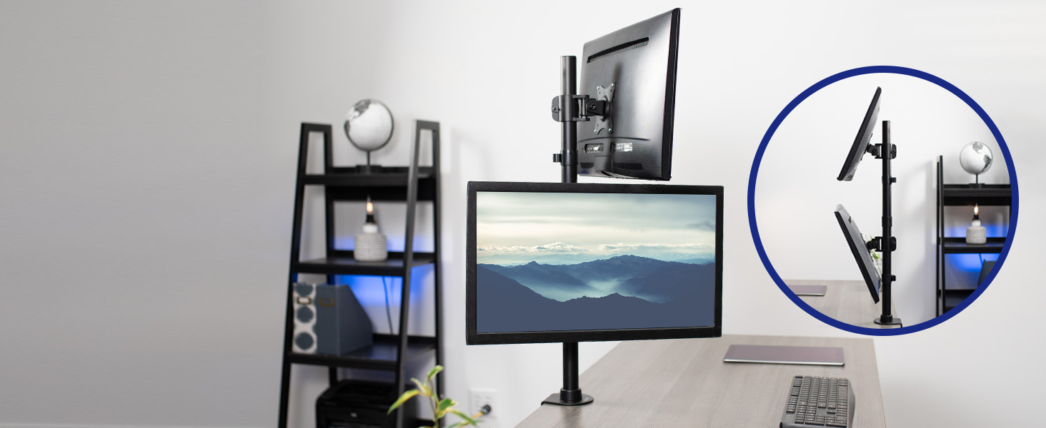 VIVO Dual Monitor Desk Mount Stand with Height Adjustment