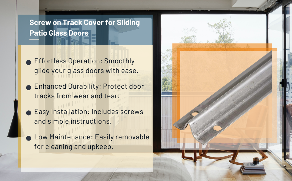 Screw on Track Cover for Sliding Patio Glass Doors Fix