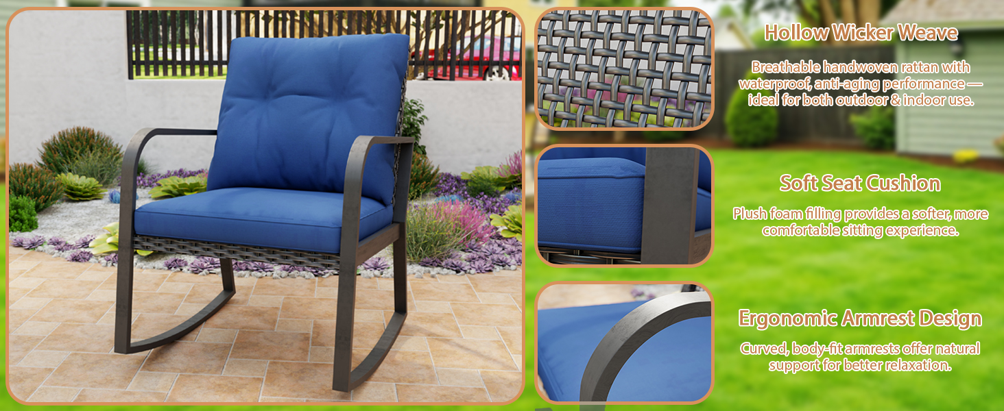 Outdoor Rocking Chairs Bistro 3 Piece Patio Furniture Set