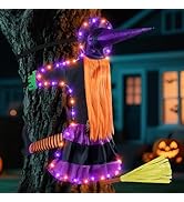 Fohil Witch Halloween Decorations, Flying Crashing Witch into Tree for Outdoor Decor, Tree Yard, ...