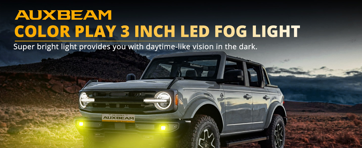 auxbeam color play led fog light