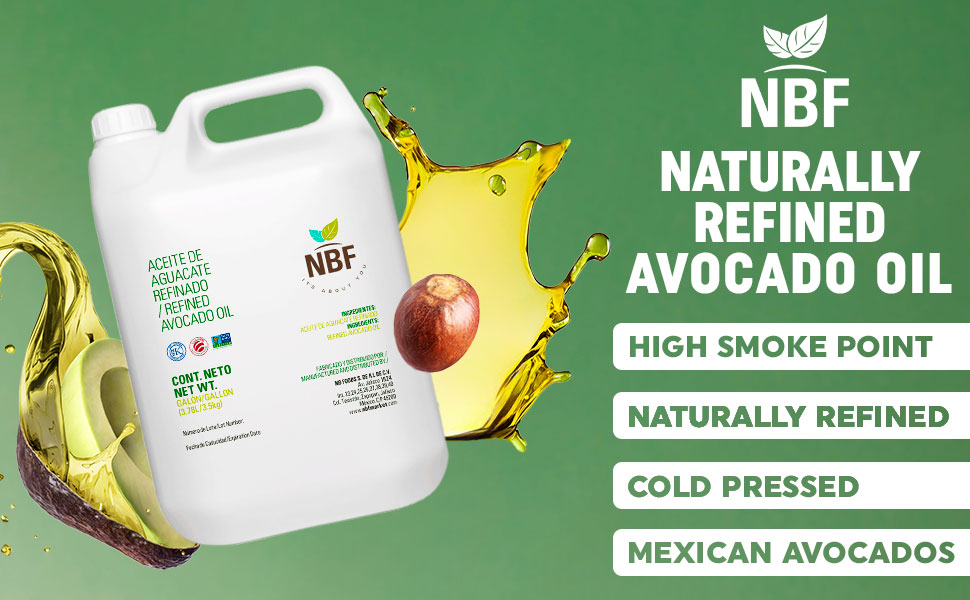 NBF Naturally Refined Avocado Oil Gallon (128 FlOz) Bulk