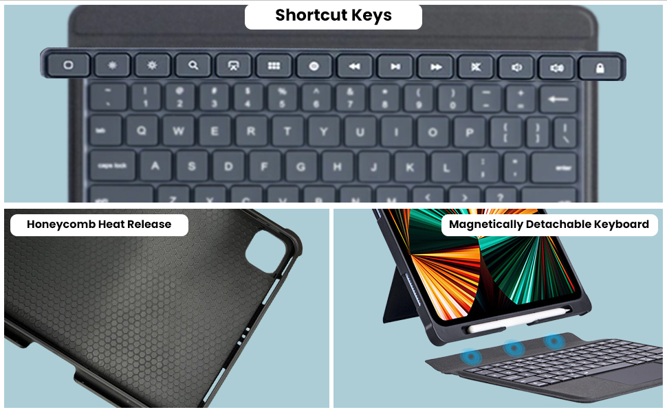 ipad air 11 inch m2 pro 11 keyboard case cover folio 5th gen generation touchpad pencil holder