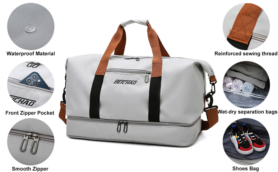 Fresion Sports Duffel Bag for Men and Women with Shoe Compartment