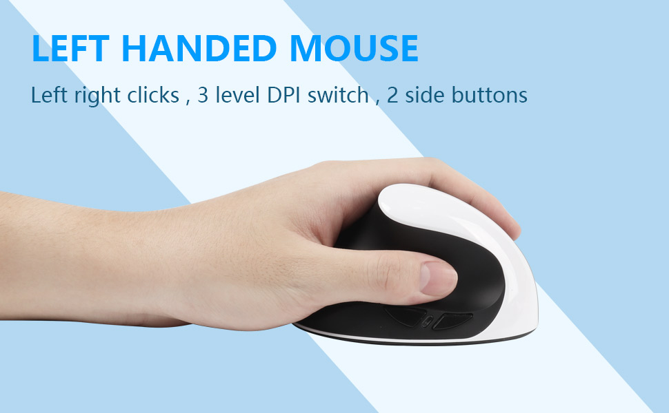 Sunffice LeftHanded Mouse,Ergonomic Vertical Rechargeable