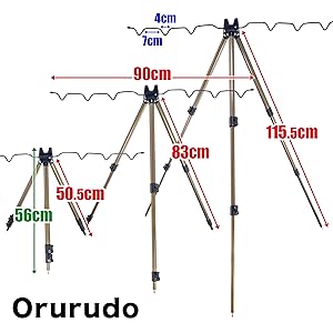 Amazon | 【オルルド釣具】 投げ釣り アルミミニ三脚 3段 軽量