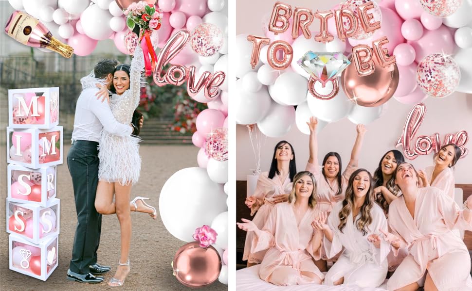 pink bachelorette decorations bride decorations for bachelorette party bride balloons rose gold