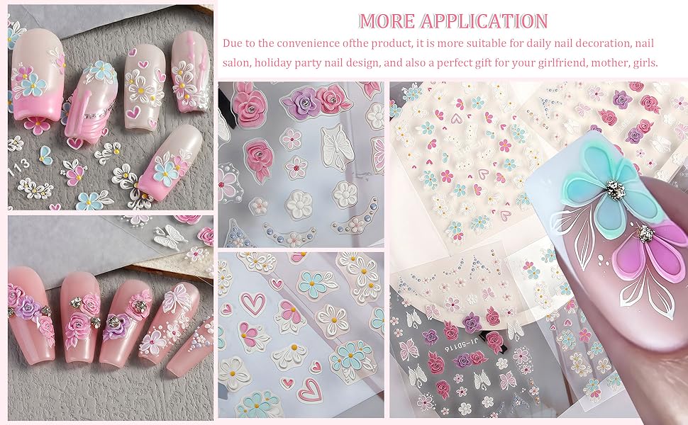 flower nail stickers