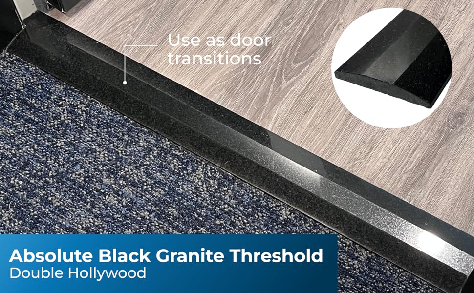 4 inch Double Hollywood Absolute Black Granite