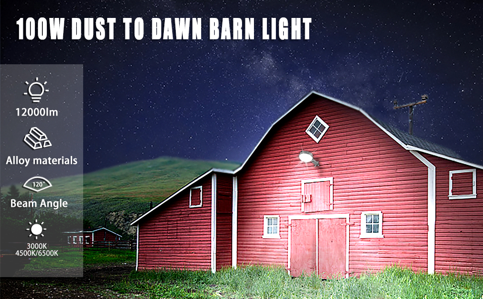 Mostop LED Barn Light 100W Dusk to Dawn Outdoor Yard Light with