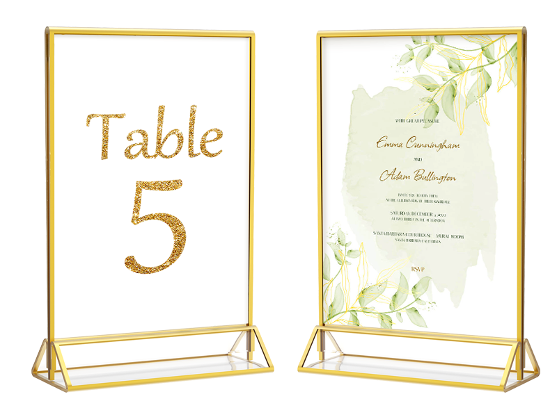 MaxGear 4x6 Gold Acrylic Sign Holder 6 Pack, Double Sided