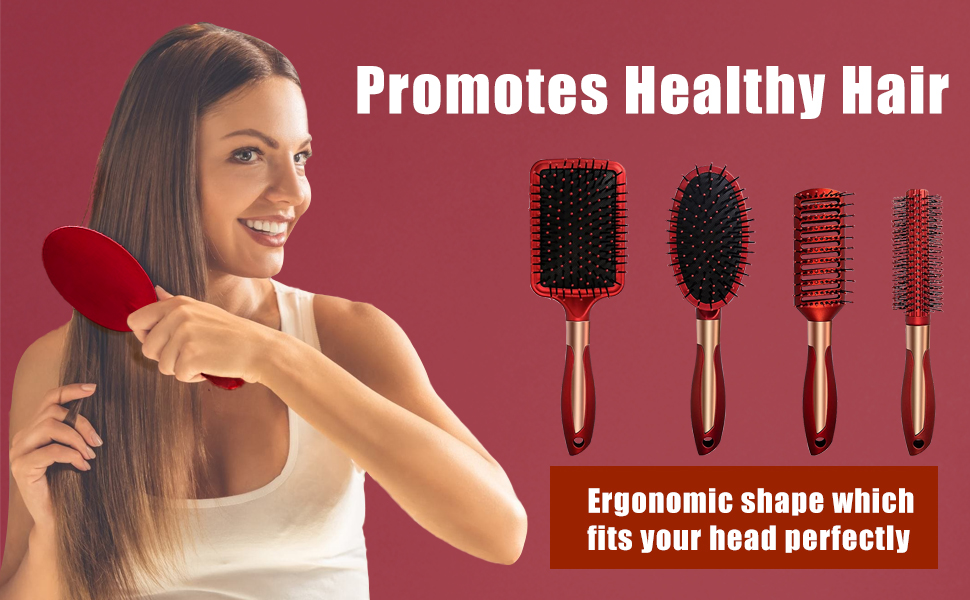 4 Pcs Hair Brush Set,Anti Static Massage Oval Comb