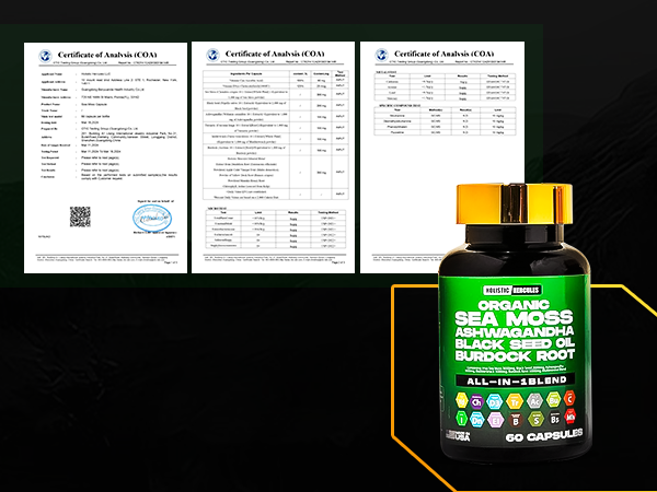 Premium Combo Bundle - Sea Moss 9000mg, Black Seed Oil 6000mg, Ashwagandha 3000mg, Shilajit 12000mg