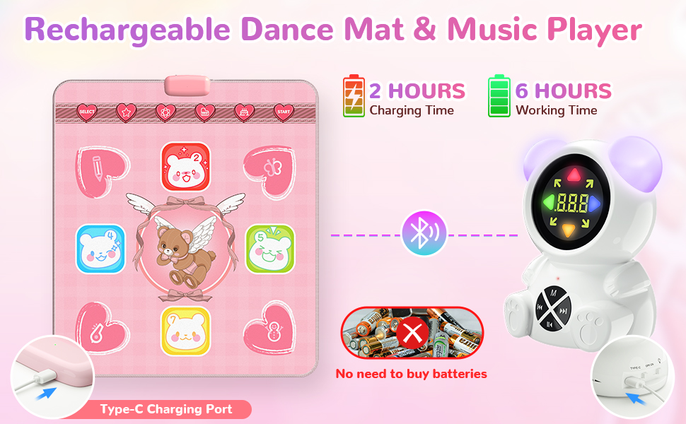 Acelufly Rechargeable Dance Mat Toys for Girls, Light Up