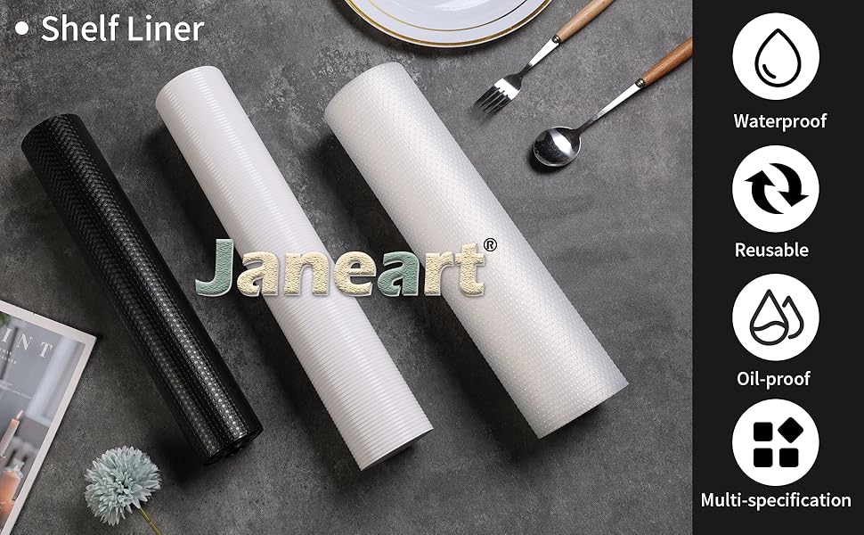 Janeart Thick Shelf Liner for Wire Shelves Easy Cutting Pantry Shelf Liner Roll