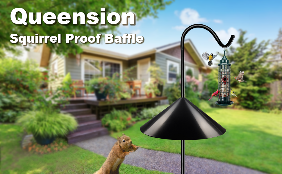 Queension 19inch Wide Squirrel Proof Baffle,Squirrel