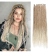 Leeven 24 Inch Synthetic Dreadlock Extensions 20 Strands Hippie Single Ended Dreads Ombre Blonde ...