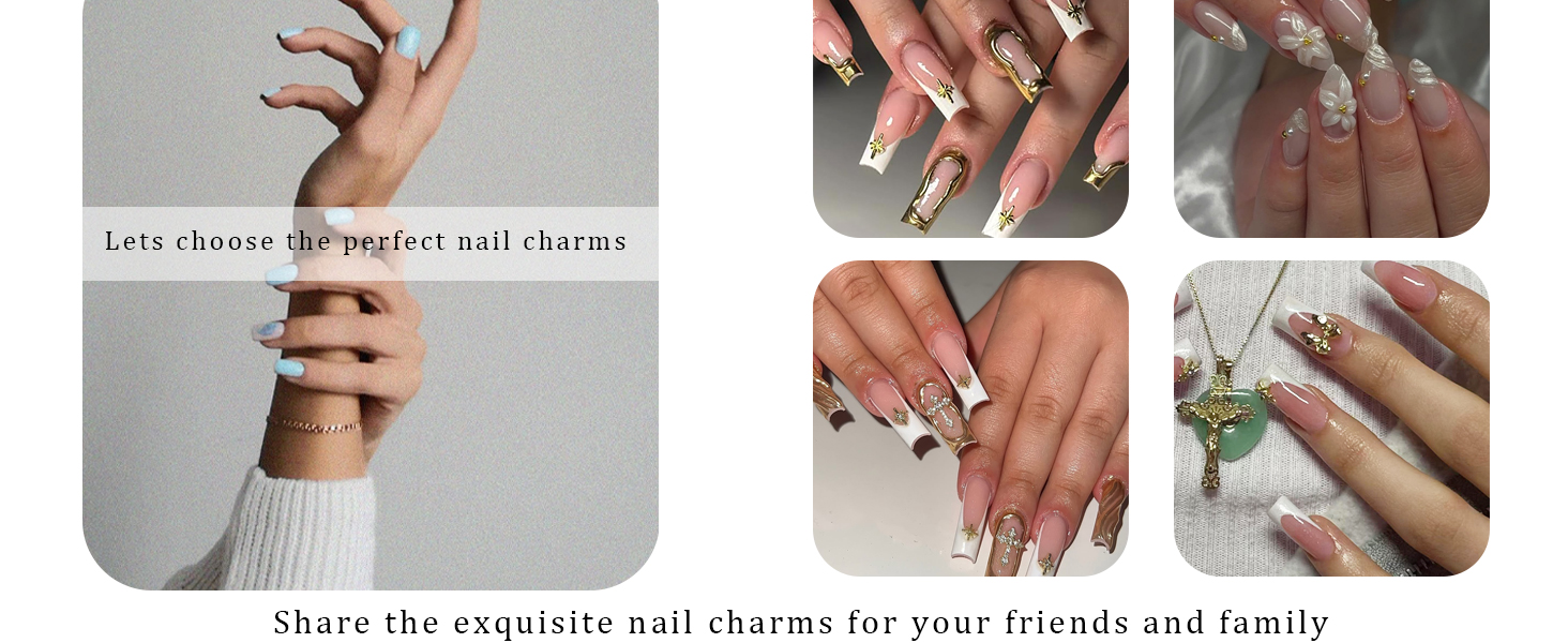 gold nail charms