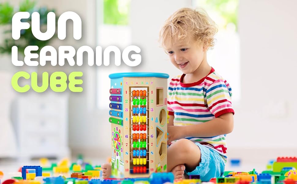 learning cube wood wooden toddler child kid kids educational toy for youg children cubes