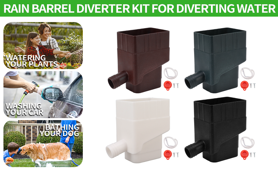 Rainwater Collection System, Rain Barrel Diverter Kit with 48 Hose for