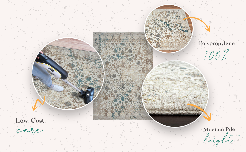 PersianRugs Luxe Weavers Rug 6495 Distressed Floral Area