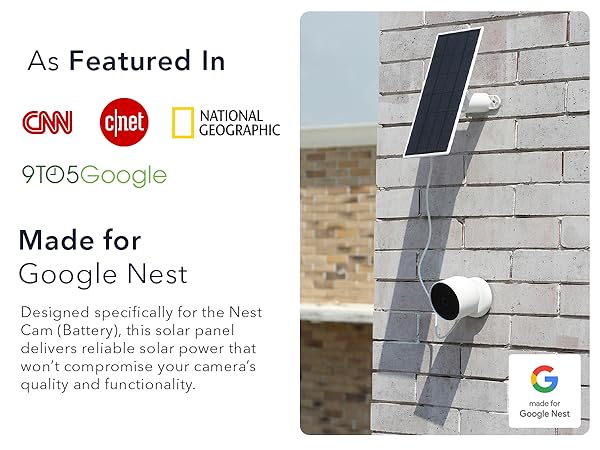 Wasserstein ソーラーパネル Google Nest Cam 用 Wasserstein Solar Panel for Google Nest Cam (Battery