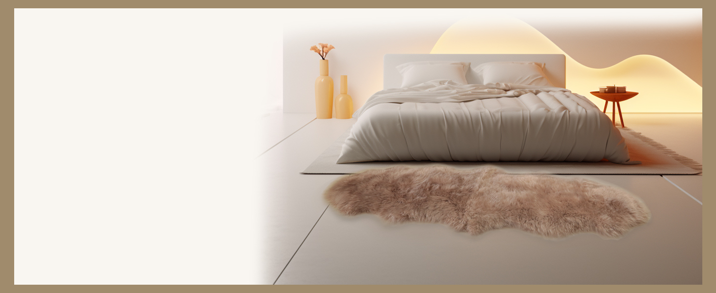 brown new zealand sheepskin rug