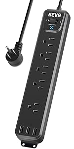 BEVA 5 outlets mountable power strip