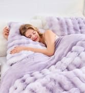 Lotus Karen Fluffy Comforter Cover Set-Rabbit Fluff Faux Fur Duvet Cover Full Size,Tie-Dye Purple...