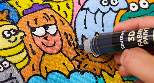 66 Colors Fabric Paint, Shuttle Art 3D F... 22 3